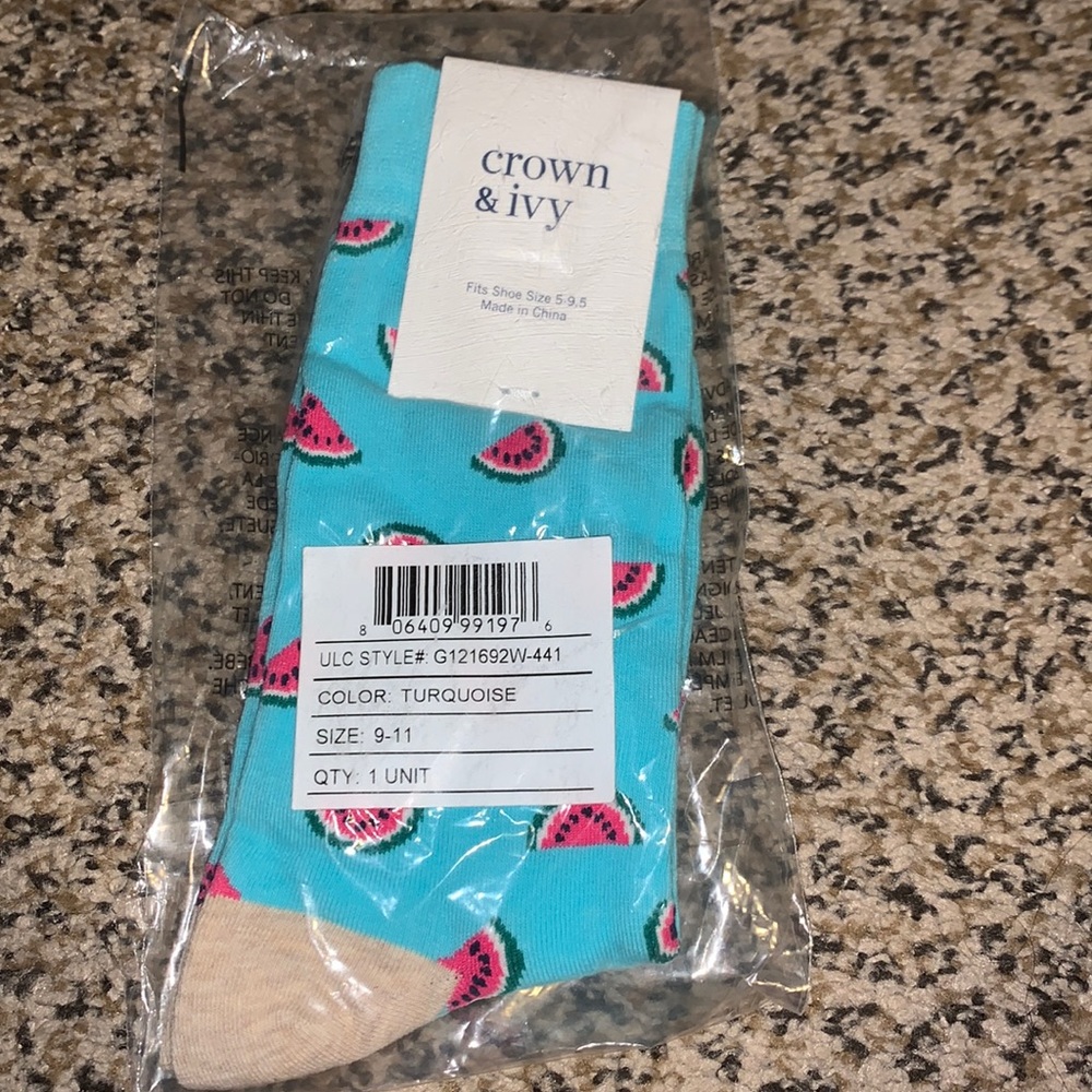 Crown&Ivy watermelon socks Womens 9-11